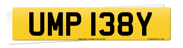 Registration number UMP 138Y
